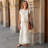 Falda Lino Estrellas - Beige