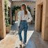 Jeans Bordado Margaritas - Denim