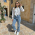 Jeans Bordado Margaritas - Denim