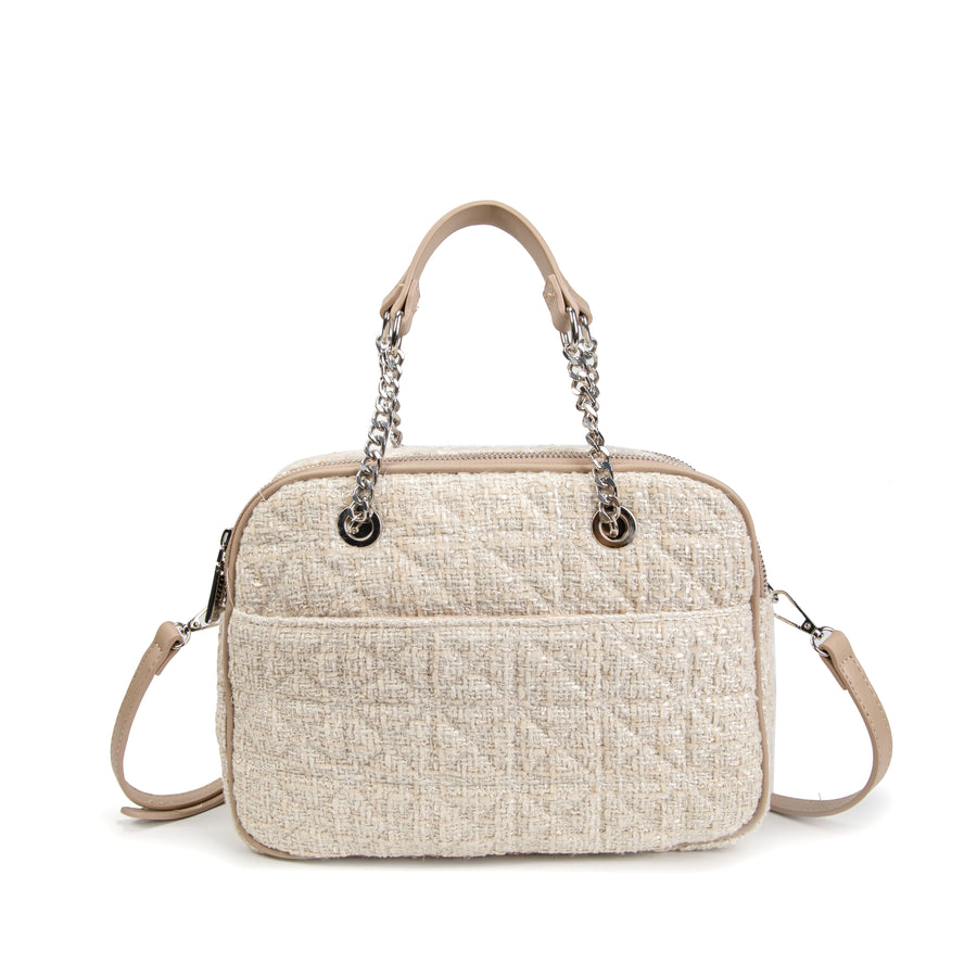 Bolso Tejido Channel - Beige