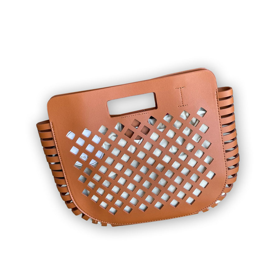 Bolso Troquelado Cuero - Marron
