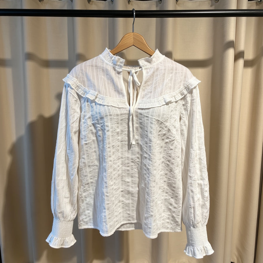Blusa Líneas Algodón - Blanco