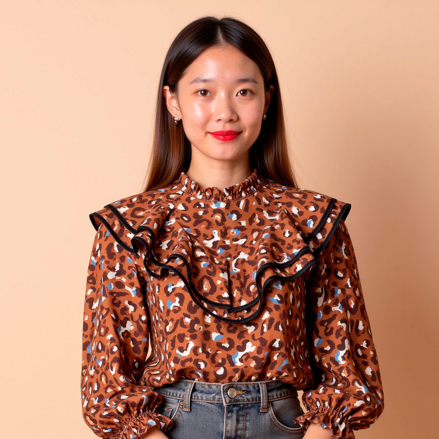 Blusa Volante Animal - Teja