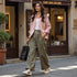 Pantalón Bajo Goma - Beige