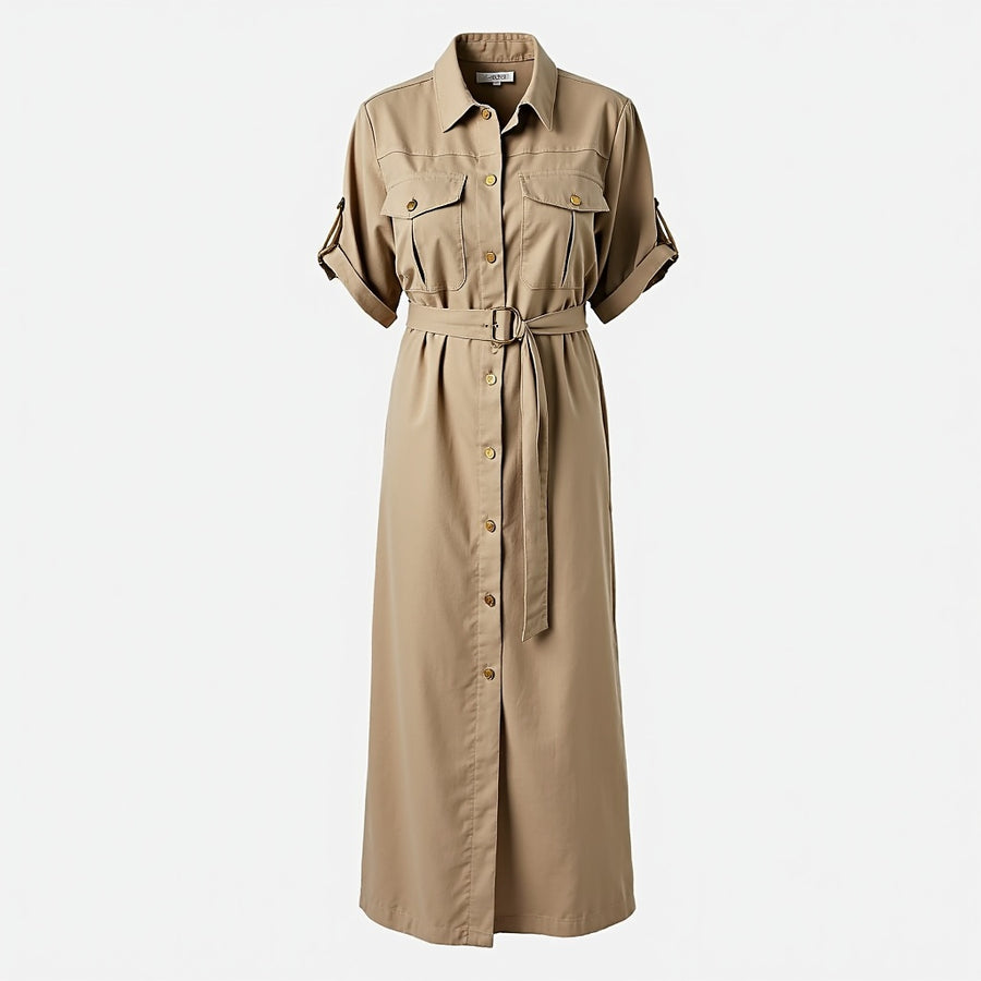 Vestido Largo Lino - Beige