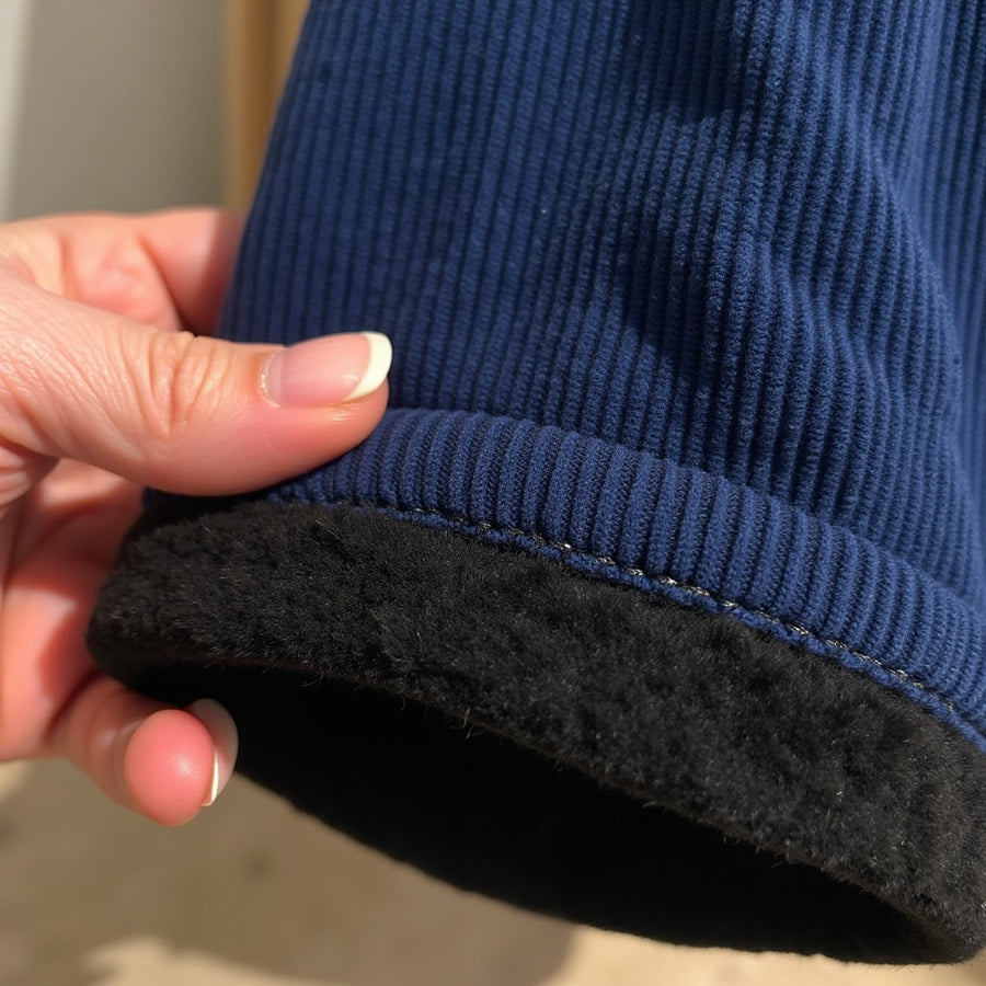 Pantalón Afelpado Rayas - Azul