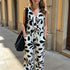 Pantalón Fluido Estampado - Negro
