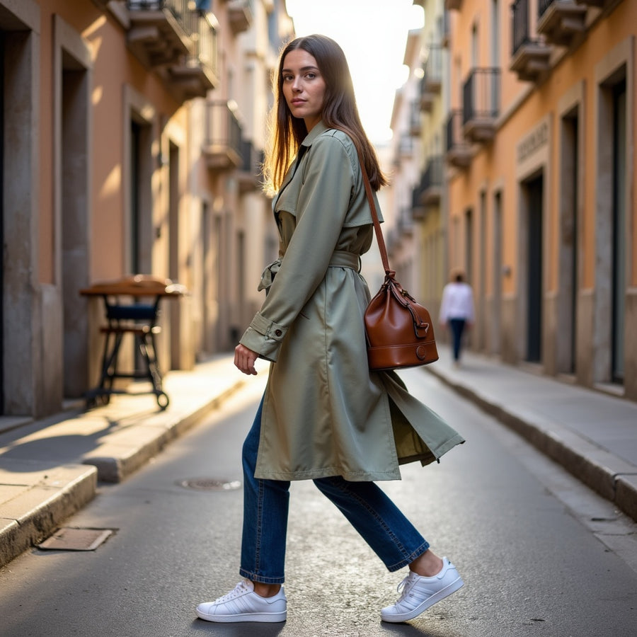 Gabardina Botones - Kaki Claro