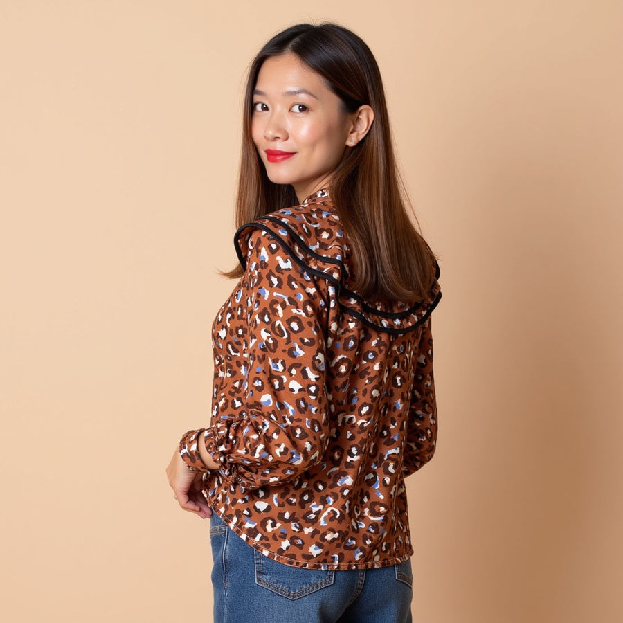 Blusa Volante Animal - Teja