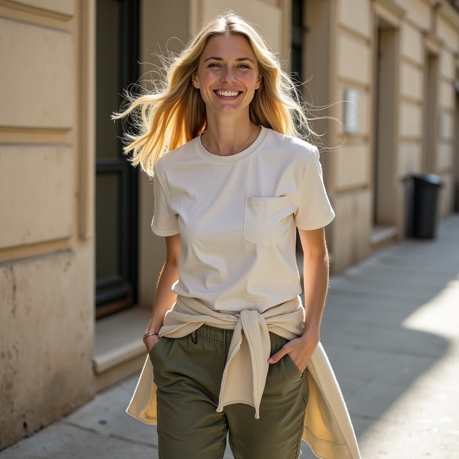 Camiseta Basic Bolsillo - Blanco
