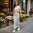 Falda Punto Rayas - Beige