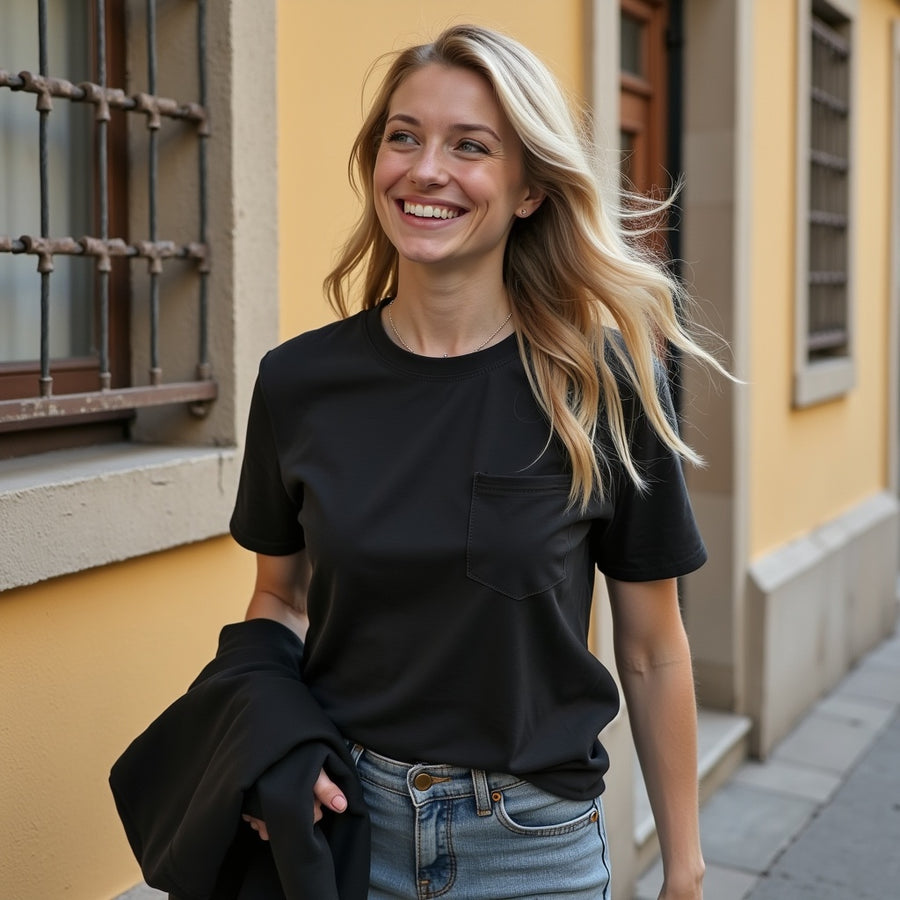 Camiseta Basic Bolsillo - Blanco