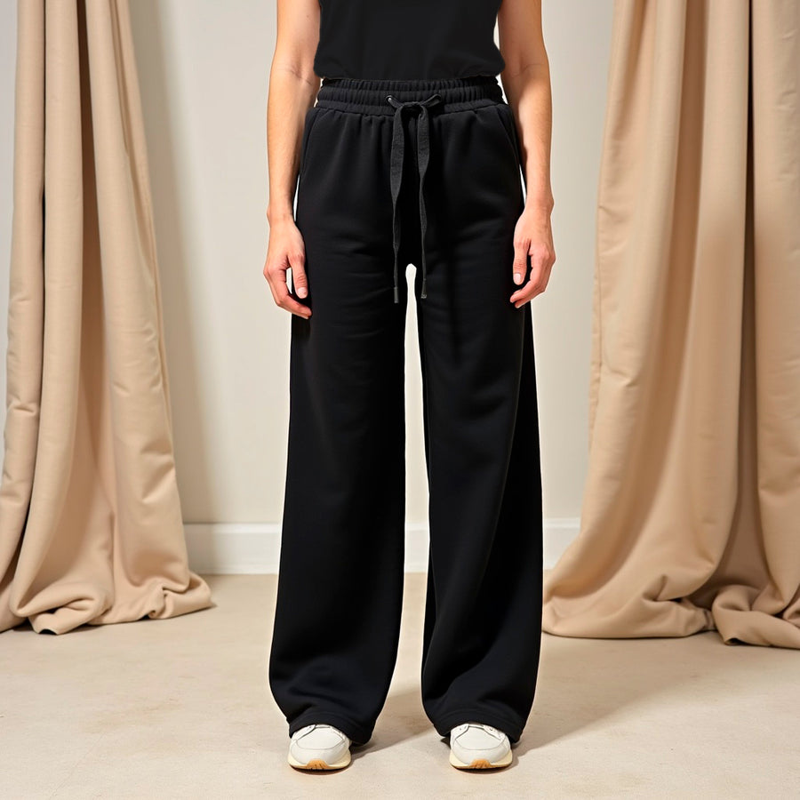 Pantalón Afelpado Cordón - Negro