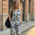 Pantalón Fluido Estampado - Kaki
