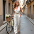 Pantalón Lino Fluido - Beige