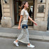 Falda Punto Rayas - Beige