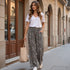 Pantalón Floral Fluido - Negro