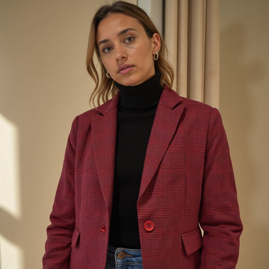 Blazer Cuadros - Rojo